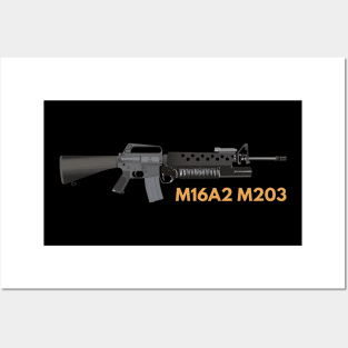 M16A2 M203 Rifle Posters and Art